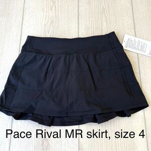 Lululemon Athletica Black Skater Mini Skirt with Slit